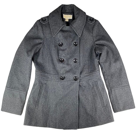 MICHAEL Michael Kors Jackets & Blazers - Michael Kors Charcoal Double-Breasted Wool Peacoat